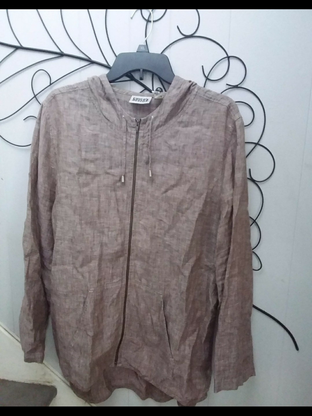 Chico's Linen Zip Up Hoodie